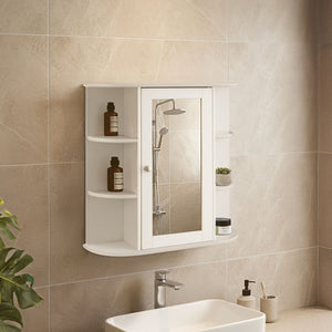 Seven Shelf Mirrored Door Bathroom Cabinet | Portland