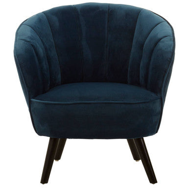 Regents Park Blue Velvet Curved Chair - image 1