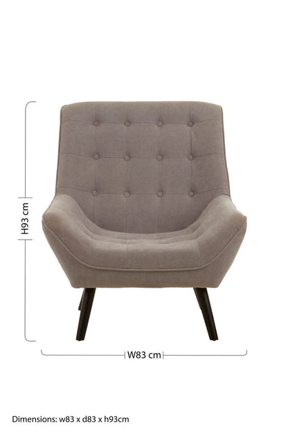 Stockholm Grey Linen Effect Accent Chair