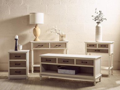 Heritage 2 Drawers Pearl White Console Table