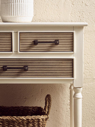 Heritage 3 Drawers Pearl White Console Table
