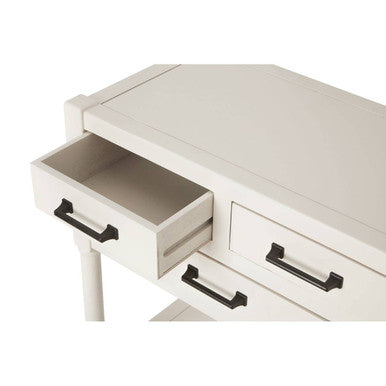 Heritage White Pearl Finish Console Table