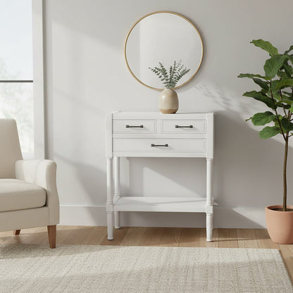 Heritage White Pearl Finish Console Table