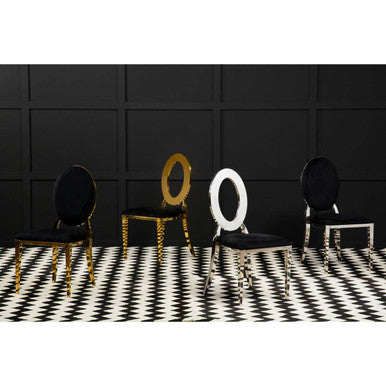 Sarita Stackable Gold Finish Dining Chair