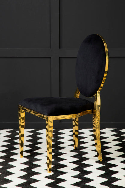 Sarita Stackable Gold Finish Dining Chair