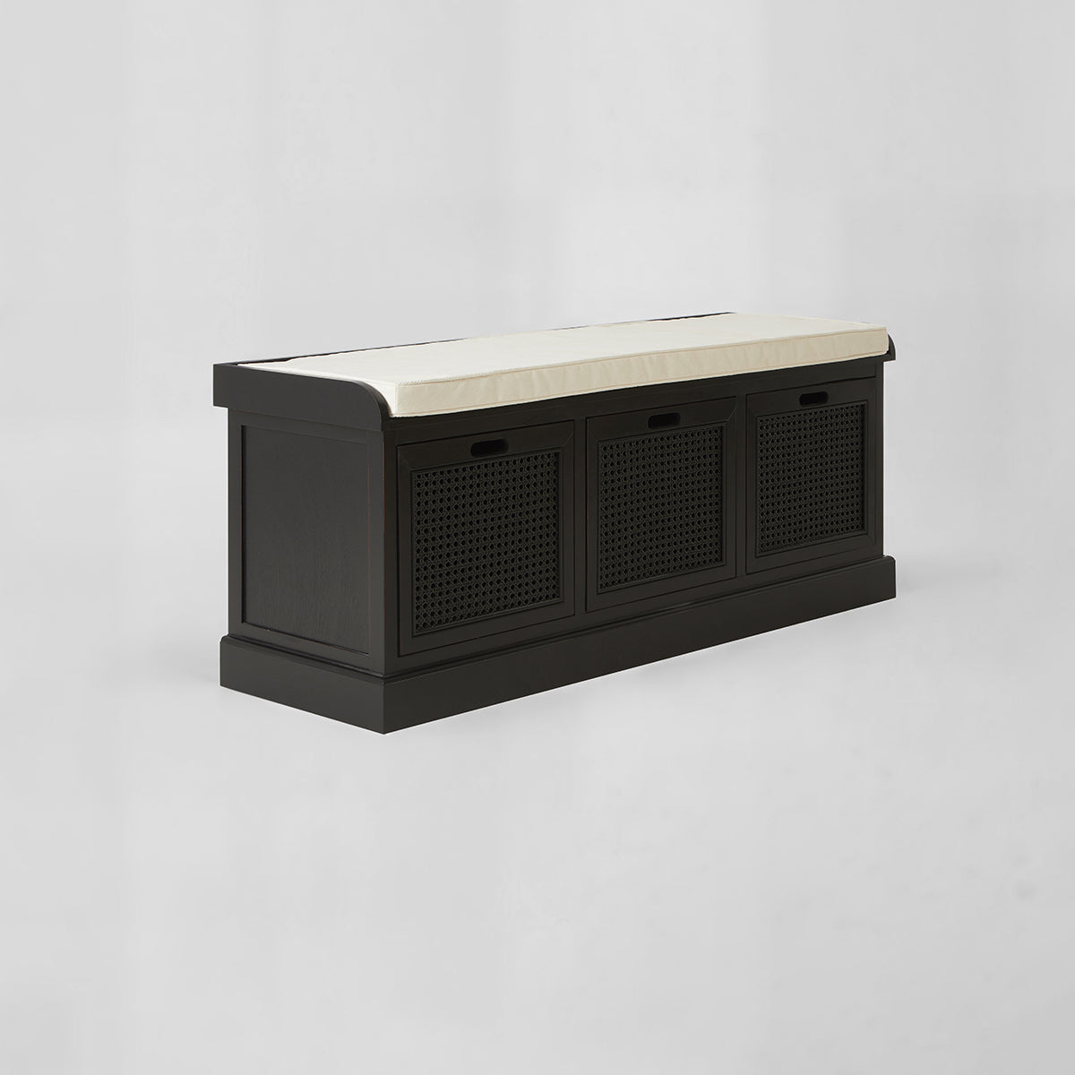 Heritage Three Drawer Black Wooden Stora
