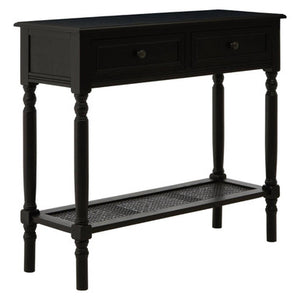 Heritage Two Drawer Black Finish Console Table