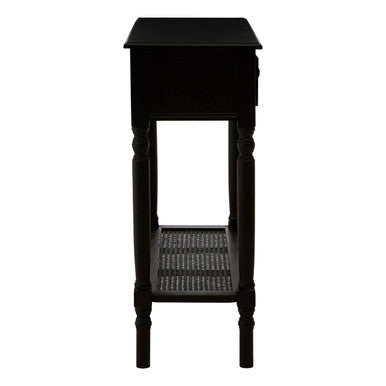 Heritage Two Drawer Black Finish Console Table