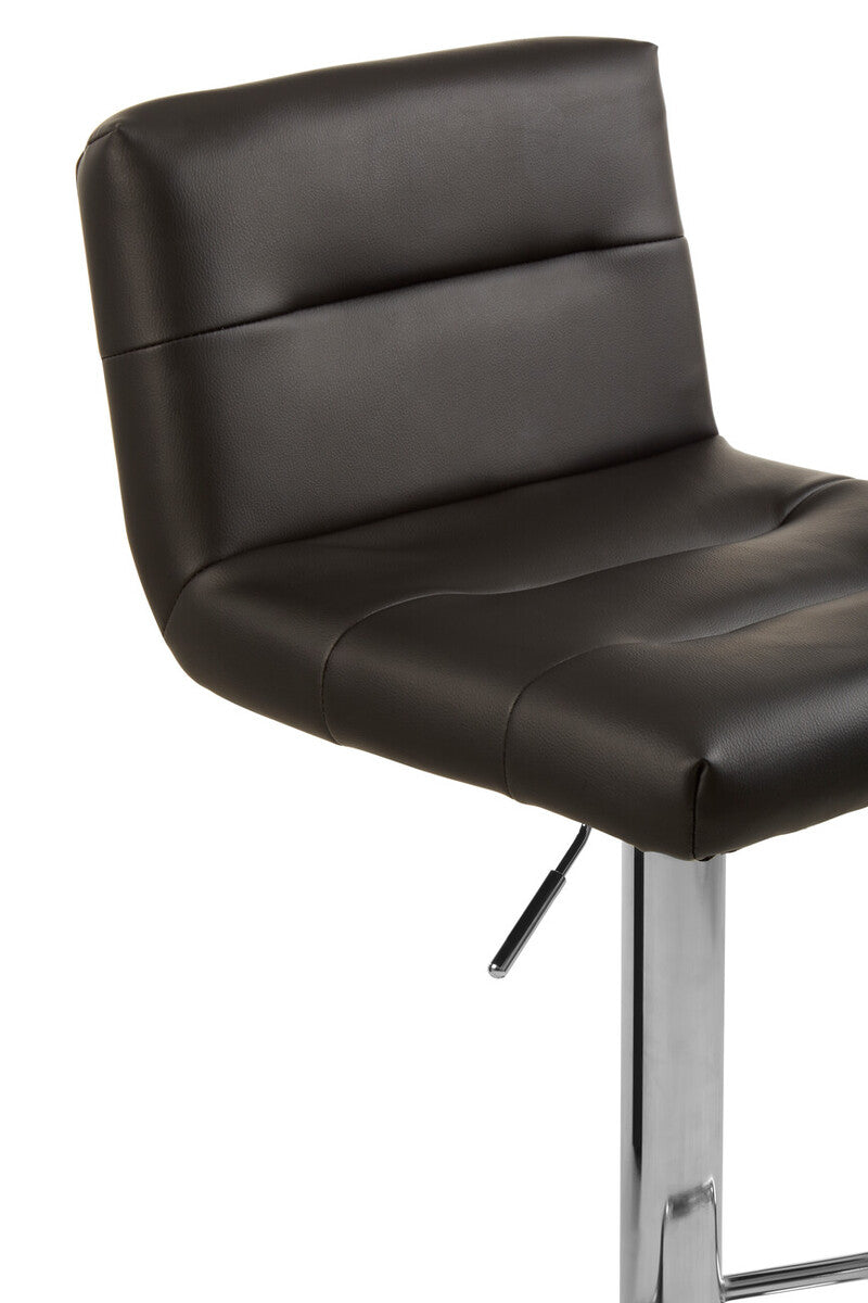 Baina Black Seat Bar Stool With Chrome Base