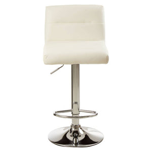 Baina White Seat Bar Stool With Chrome Base