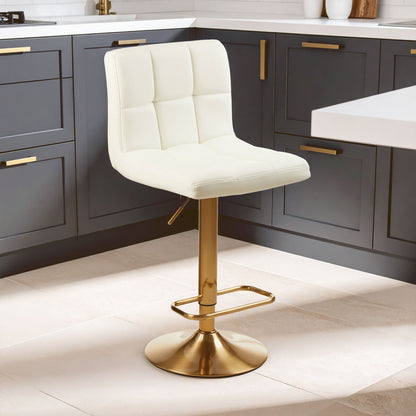 Baina Gold And White Finish Bar Stool