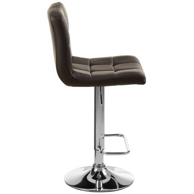Baina Quilted Bar Stool With Chrome Base