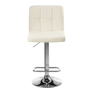 Baina White Leather Effect Adjustable Bar Chair