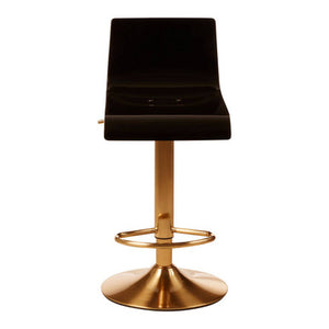 Baina Black Acrylic Seat Bar Stool With Gold Base