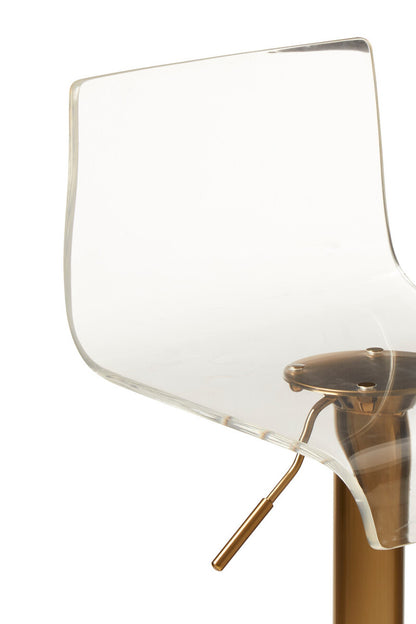 Baina Clear Acrylic Seat Bar Stool with Gold Base