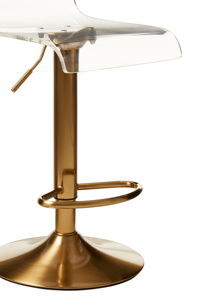 Baina Clear Acrylic Seat Bar Stool with Gold Base