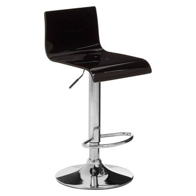 Baina Black Acrylic Bar Stool with Chrome Base.