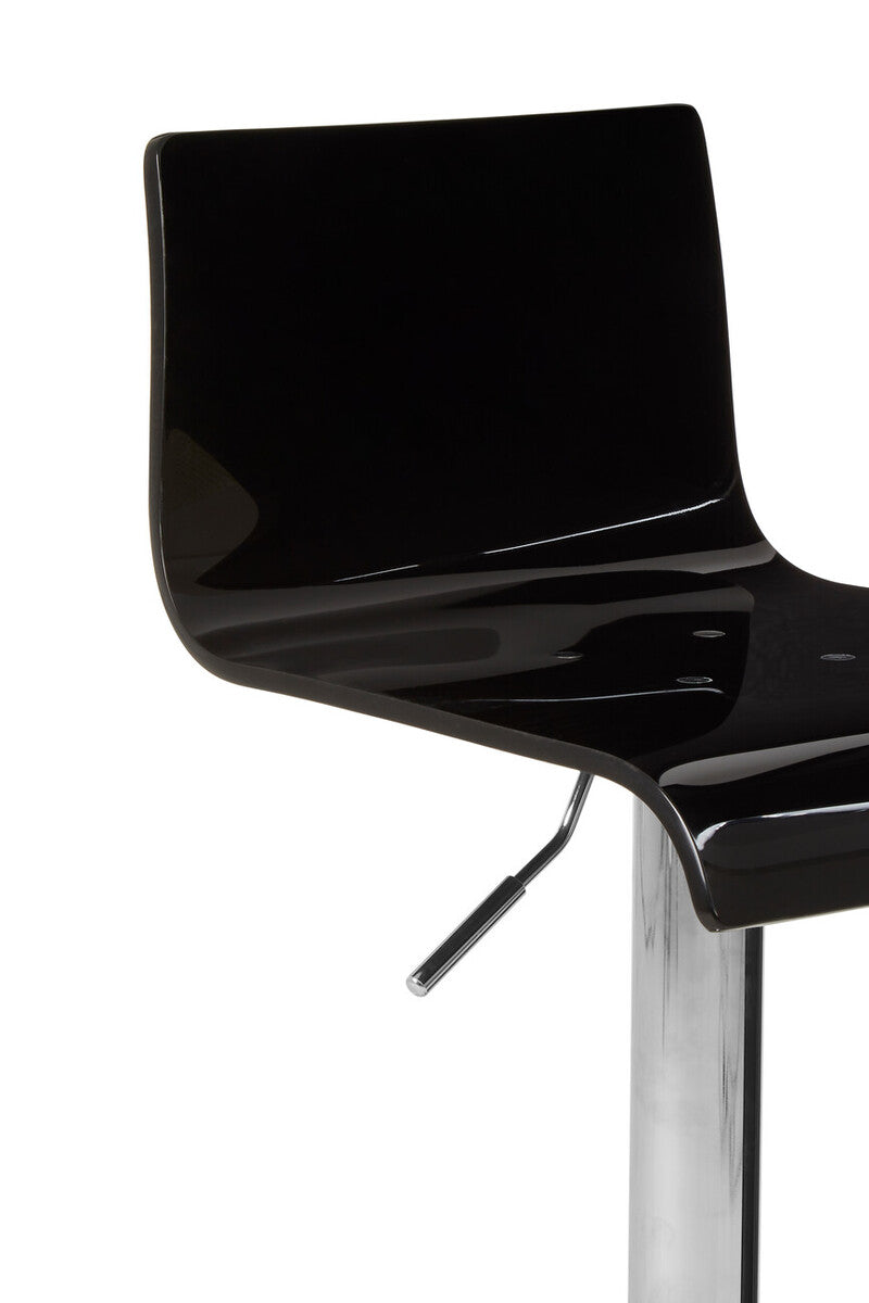Baina Black Acrylic Bar Stool with Chrome Base.