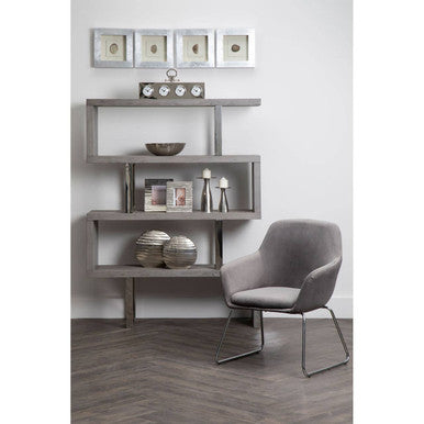 Stockholm Grey Velvet Dining Chair with Chrome Legs