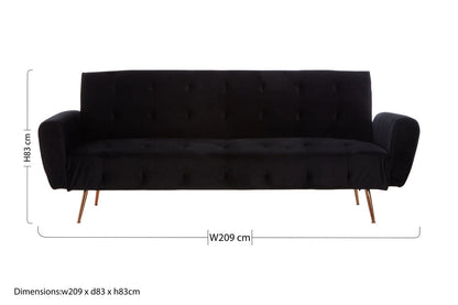 Black Velvet Sofa Bed, Hayton