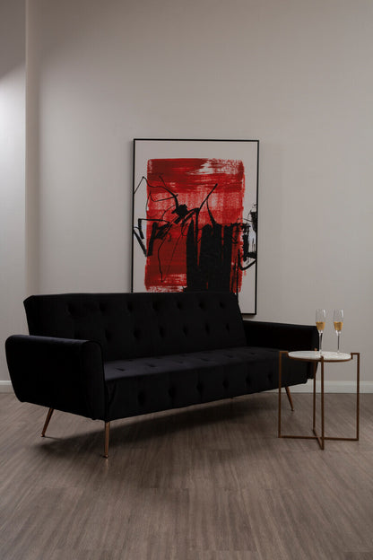 Hayton Black Velvet Sofa Bed