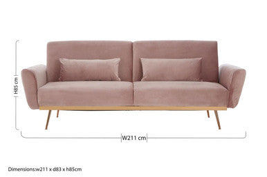 Pink Velvet Sofa Bed, Hatton
