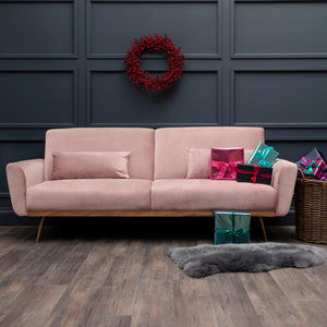 Pink Velvet Sofa Bed, Hatton