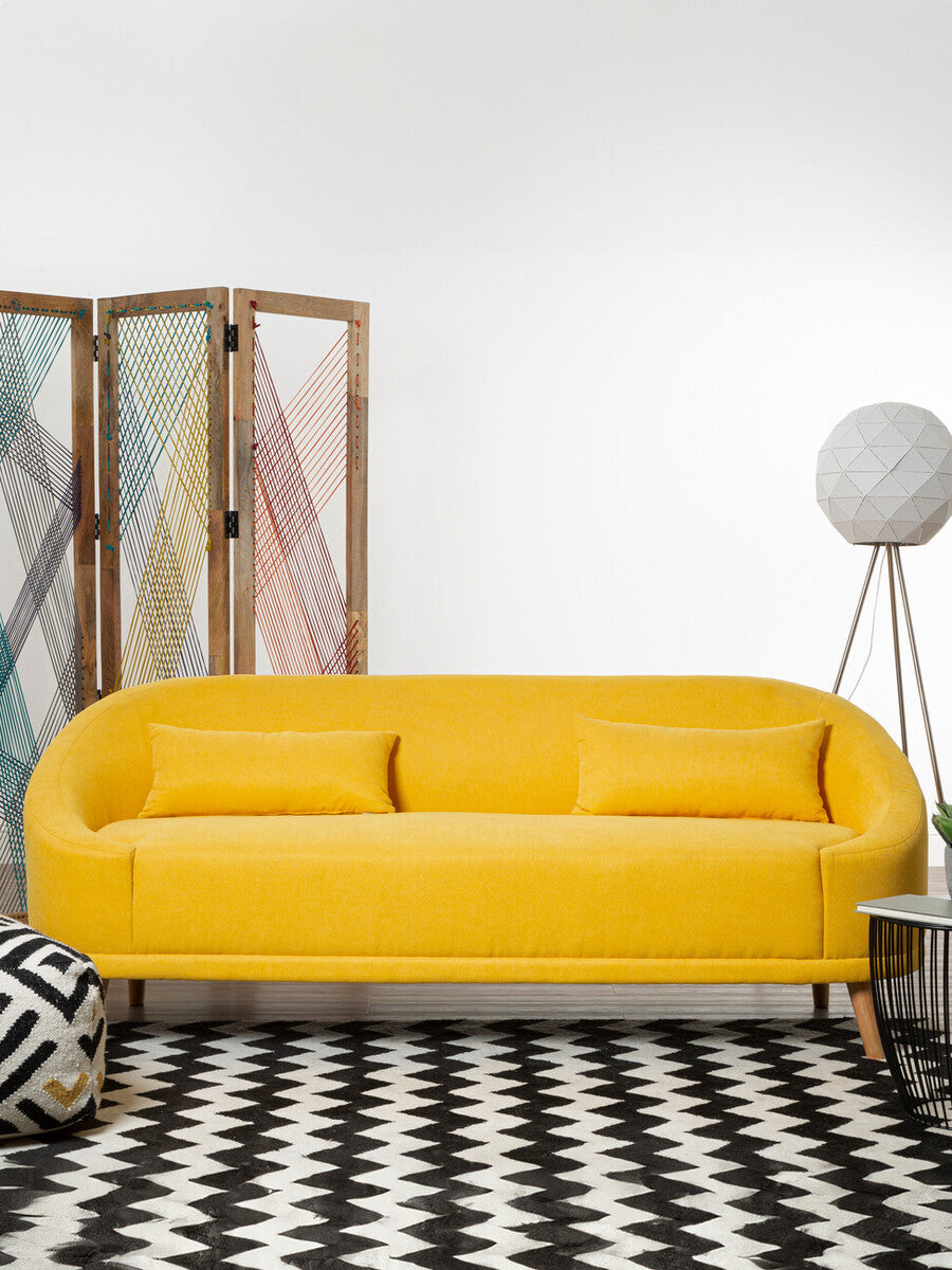 Holland Yellow Linen Sofa