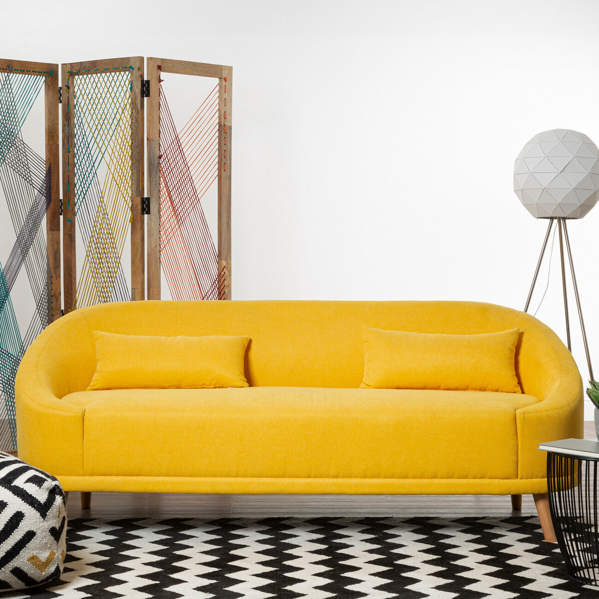Holland Yellow Linen Sofa