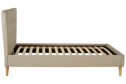 Scandinavian Beige Hopsack Fabric Single Bed - Image 7