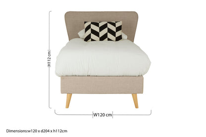 Scandinavian Beige Hopsack Fabric Single Bed - Image 10