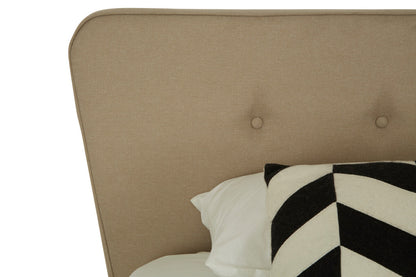 Scandinavian Beige Hopsack Fabric Single Bed - Image 9
