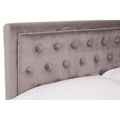 Hannah Grey Velvet Ottoman Bed Double - image 7