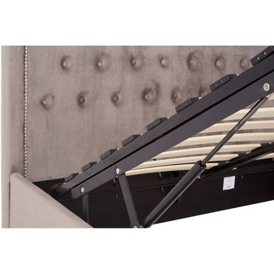 Hannah Grey Velvet Ottoman Bed Double - image 9