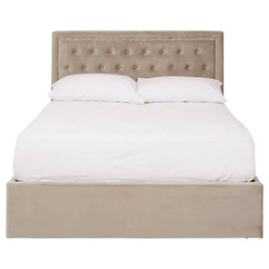 Hannah Mink Velvet Ottoman Double Bed