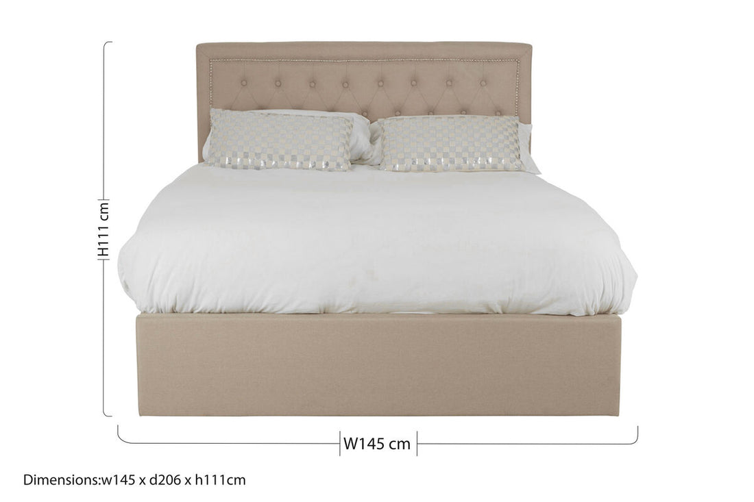 Hannah Beige Ottoman Double Bed