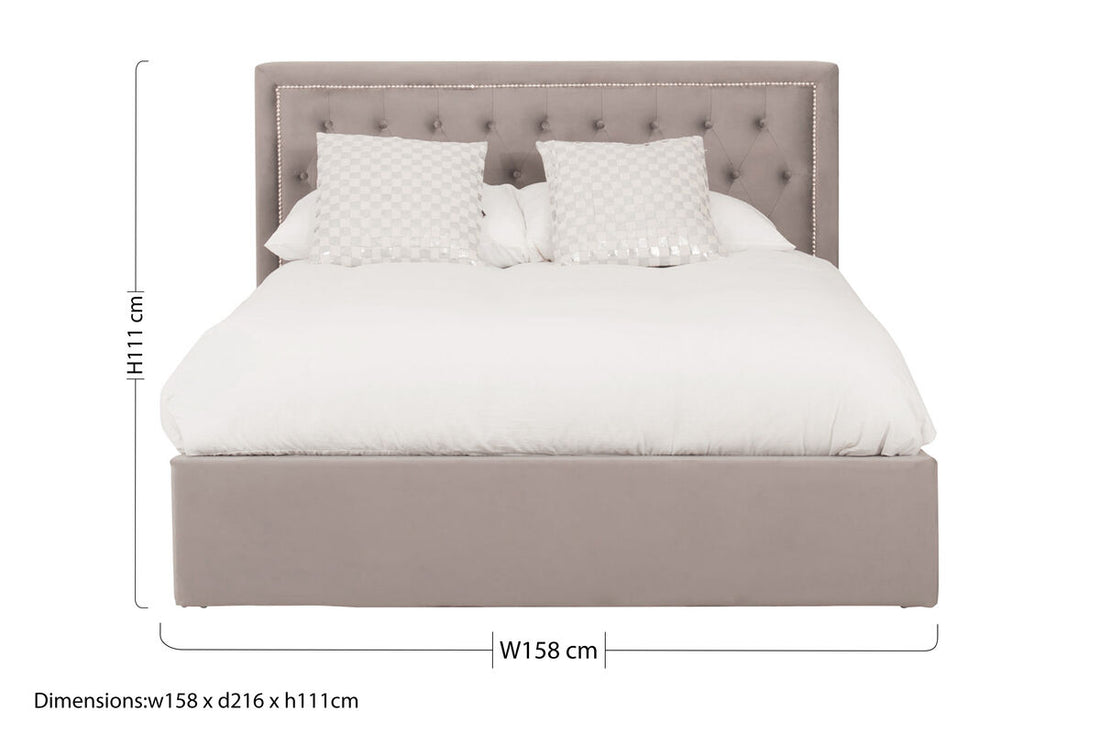 Hannah Grey Ottoman King Bed