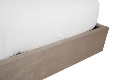 Hannah Mink Velvet Ottoman King Bed