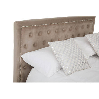 Hannah Mink Velvet Ottoman King Bed