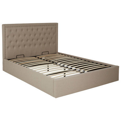 Hannah Beige Kingsize Ottoman Bed