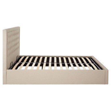 Hannah Beige Kingsize Ottoman Bed