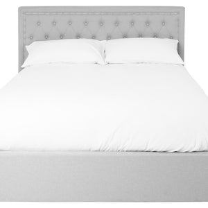 Hannah Light Grey Linen Ottoman King Bed