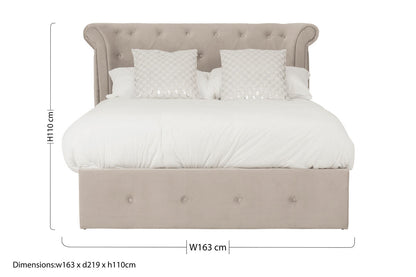 Edison Mink Velvet Ottoman Double Bed