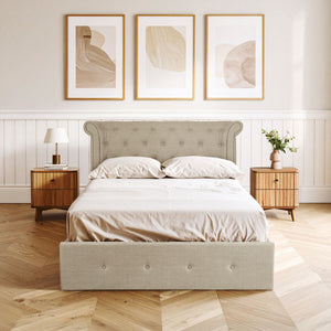 Edison Light Grey Ottoman Double Bed