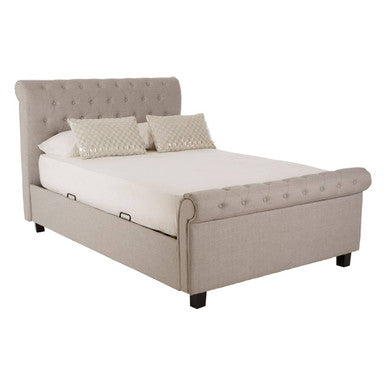 Orlando Light Grey Ottoman Double Bed
