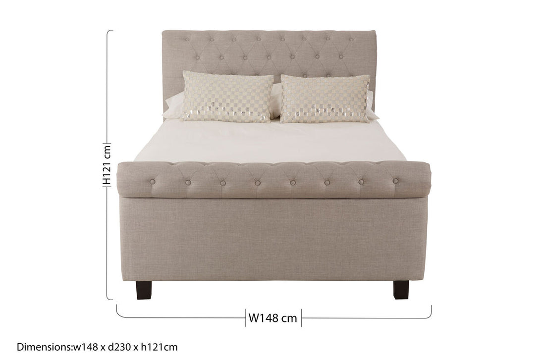 Orlando Light Grey Ottoman Double Bed