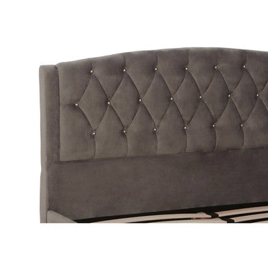 Josephine Grey Velvet King Bed