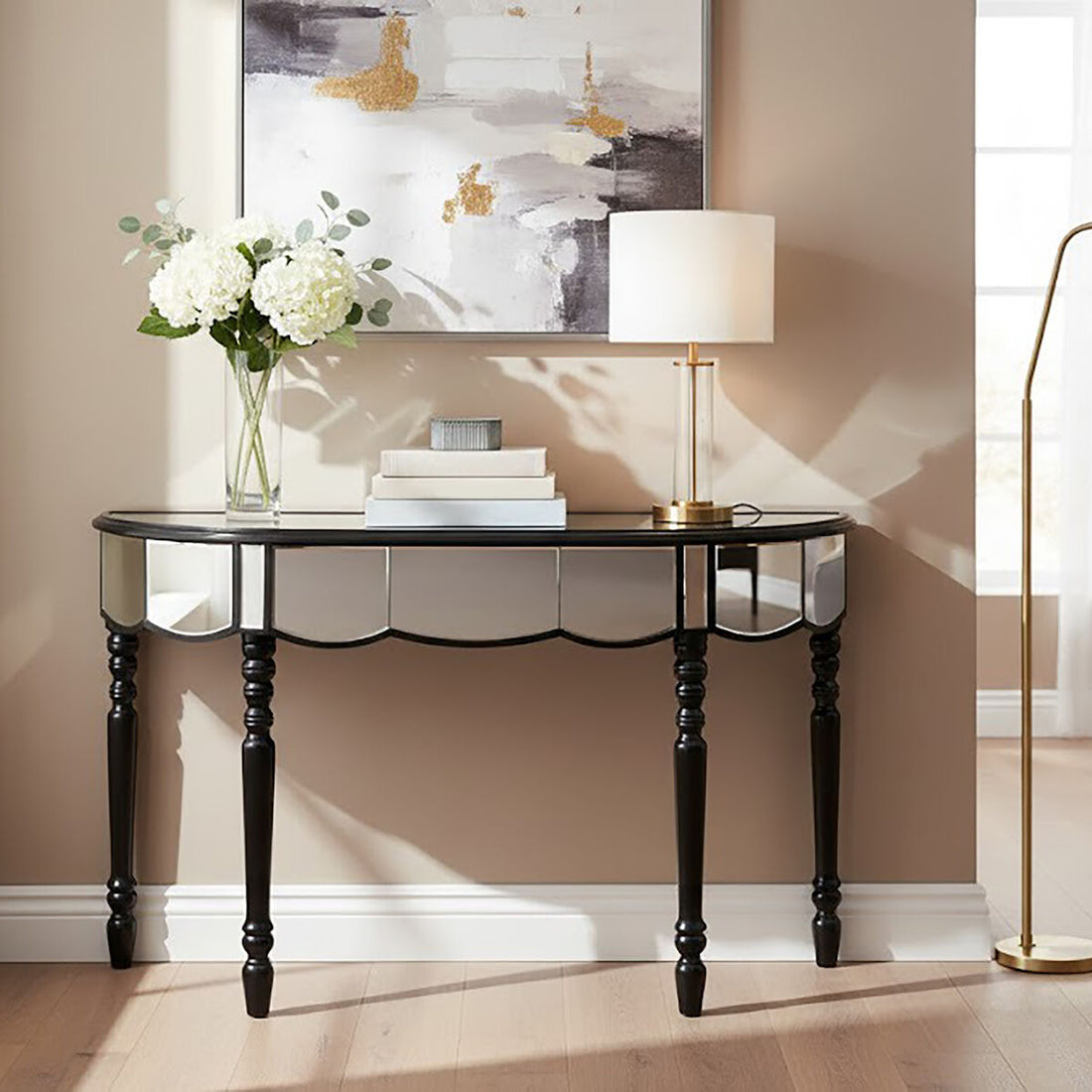 Tiffany Mirrored Console Table