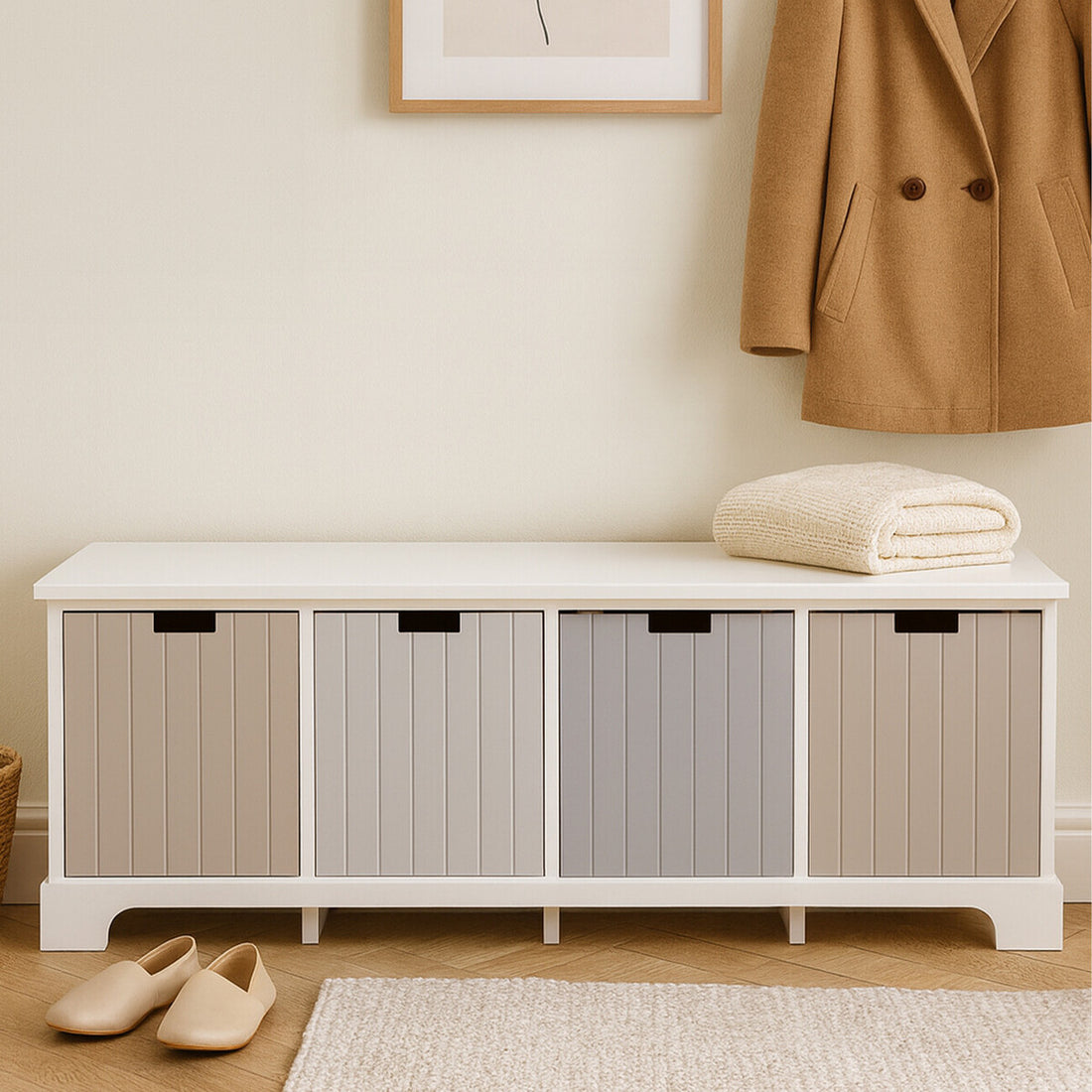 New England 4 Drawer Bench