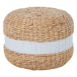 Ashby  Seagrass Pouffe with White Stripe.